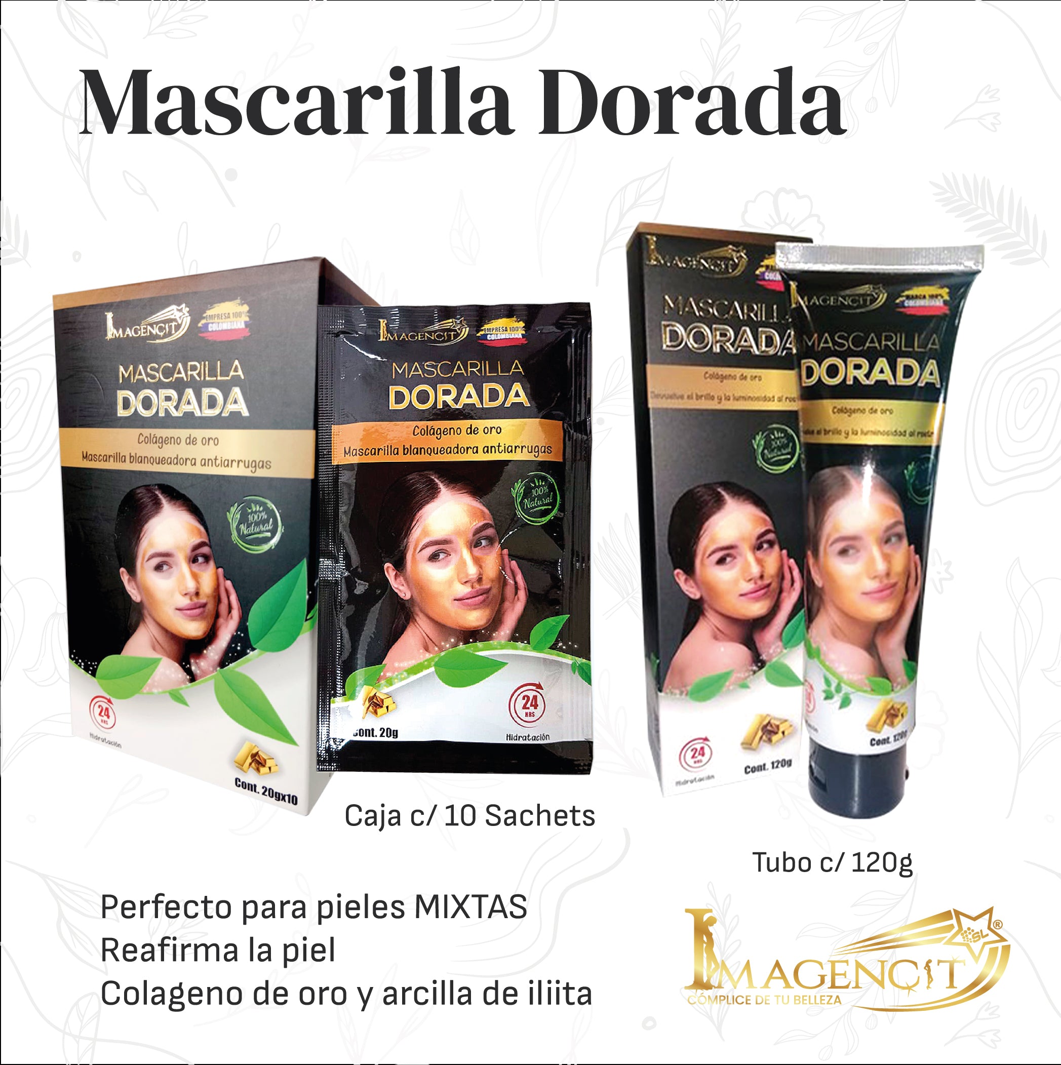 Mascarilla de Colágeno con Oro